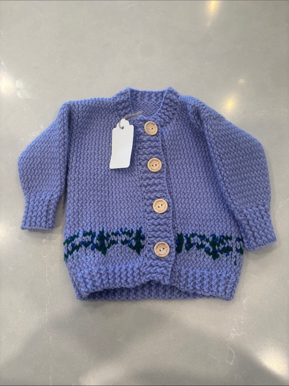 Hand Knit Kids Sweater in Size 12m